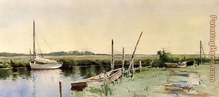 Sailboats in an Inlet